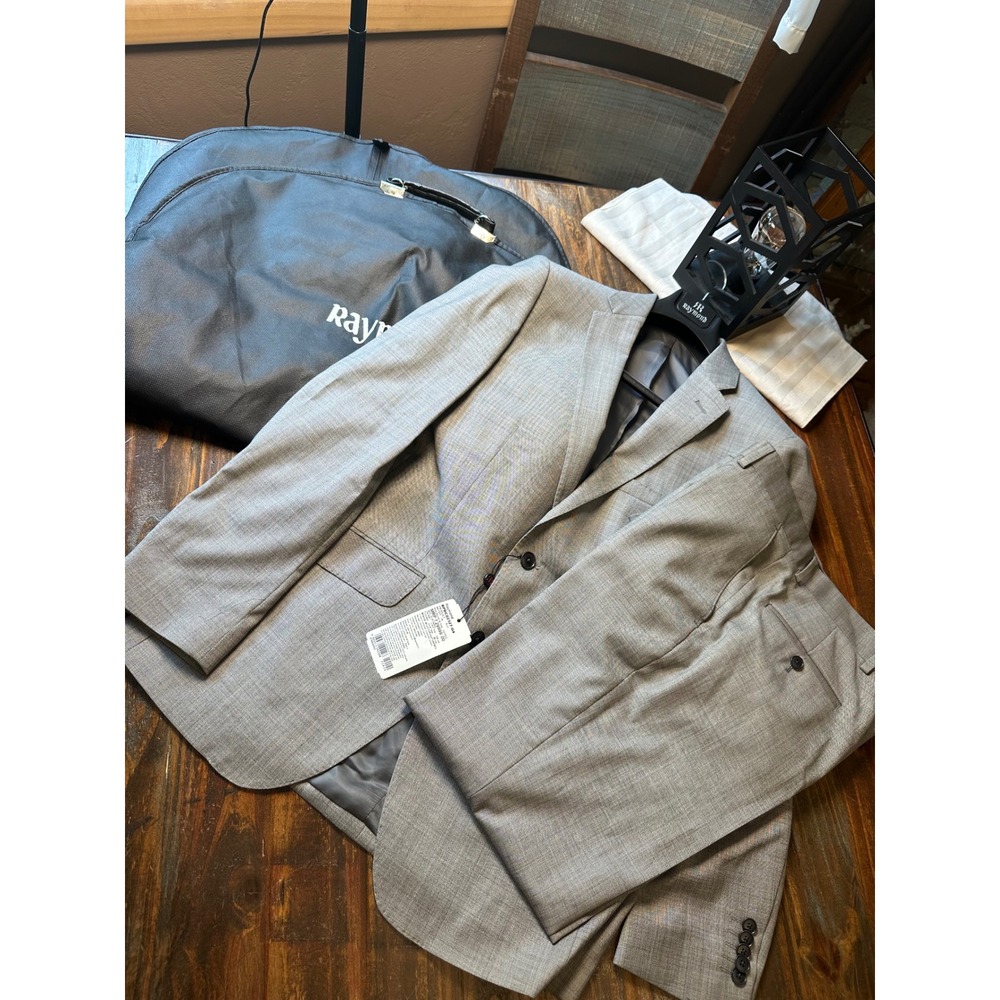 Raymond Mens Special Edition Grey Wool Blend Suit Contemporary Fit 40R 34" NWT